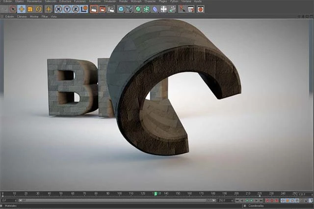 Modelo tridimensional con materiales dentro del programa de diseño